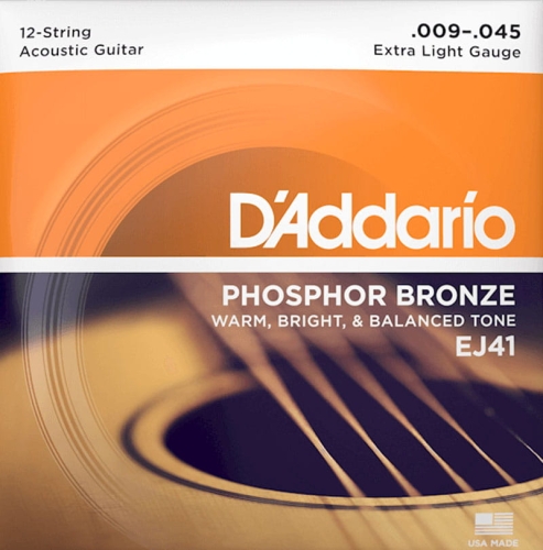 Przejdź do produktu Struny D'ADDARIO Phosphor Bronze EJ41 (09-45)12str