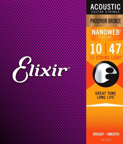 Przejdź do produktu Struny ELIXIR NanoWeb Phosphor Bronze (10-47) 12st