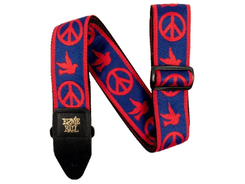Przejdź do produktu Pasek ERNIE BALL Red Blue Peace Love Dove Jacquard