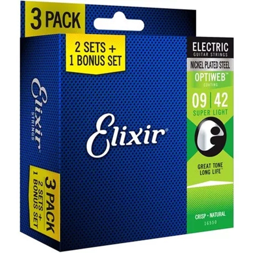 Przejdź do produktu Struny ELIXIR OptiWeb Nickel Plated (09-42) 3pack