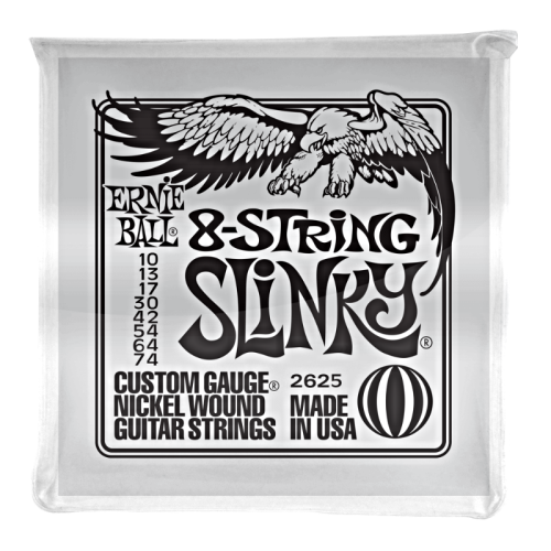 Przejdź do produktu Struny ERNIE BALL 2625 Nickel Slinky (10-74) 8str.