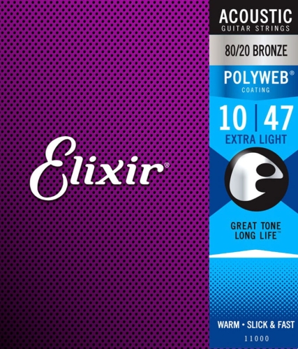 Przejdź do produktu Struny ELIXIR PolyWeb 80/20 Bronze (10-47)