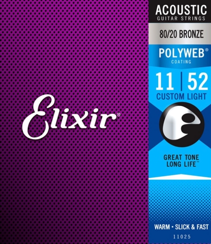 Przejdź do produktu Struny ELIXIR PolyWeb 80/20 Bronze (11-52)