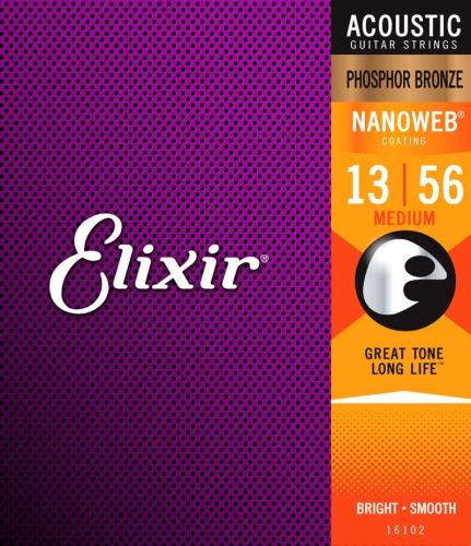 Przejdź do produktu Struny ELIXIR NanoWeb Phosphor Bronze (13-56)