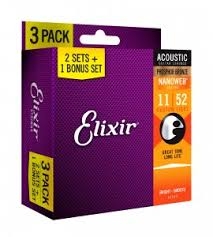 Przejdź do produktu Struny ELIXIR NanoWeb Phosphor Bronze (11-52) 3pck