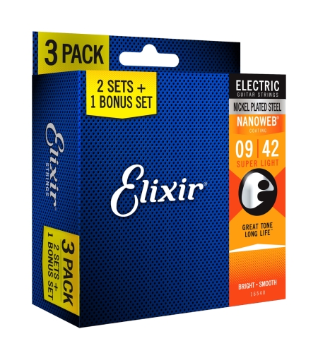 Przejdź do produktu Struny ELIXIR NanoWeb Nickel Plated (9-42) 3pack