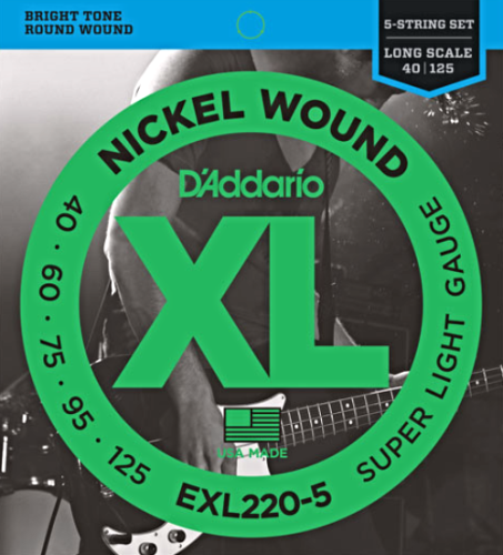 Go to product D'ADDARIO XL Nickel EXL220-5 (40-125) 5str.