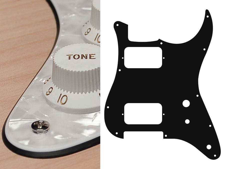 Baosity Loaded P90 HH Pickguard For ST-Style Electric Guitar - White, Pre-Wired With 2 Pickups